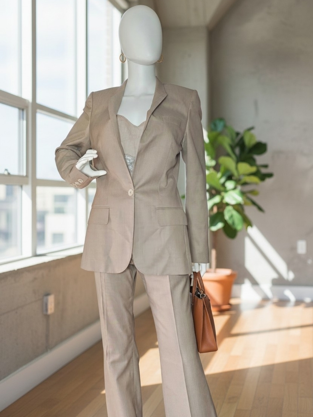 Stella McCartney Dusty Taupe Blazer and Trousers Set